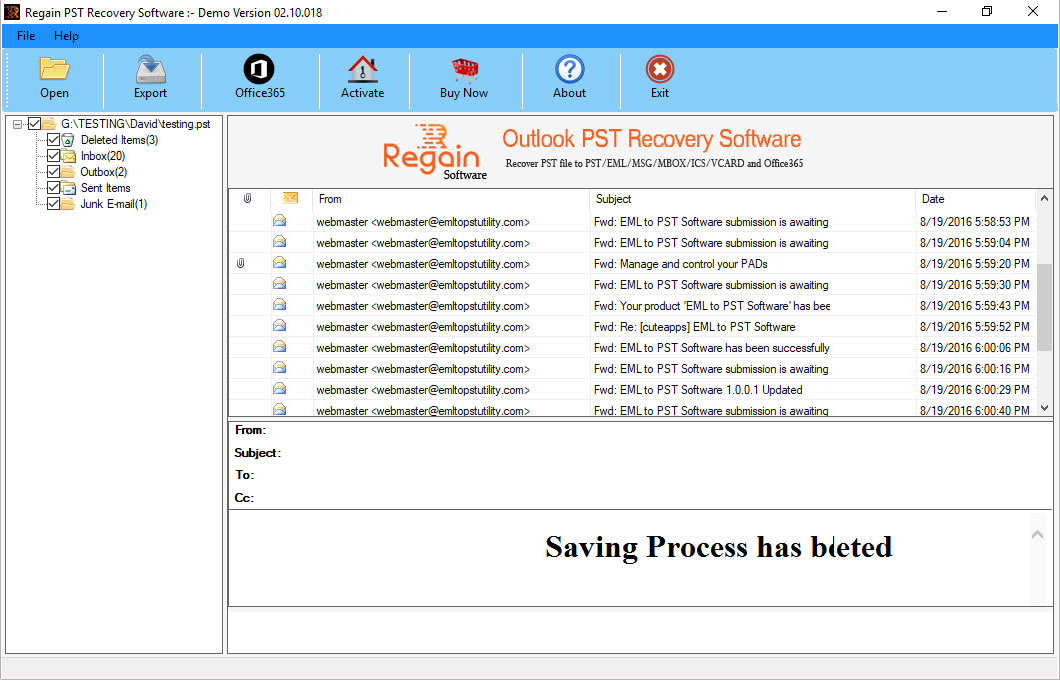 Successfully Save Repaired Outlook PST File